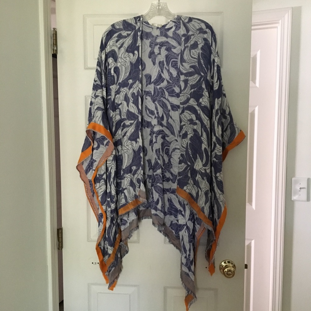 Anthropologie Blue & Orange Shawl